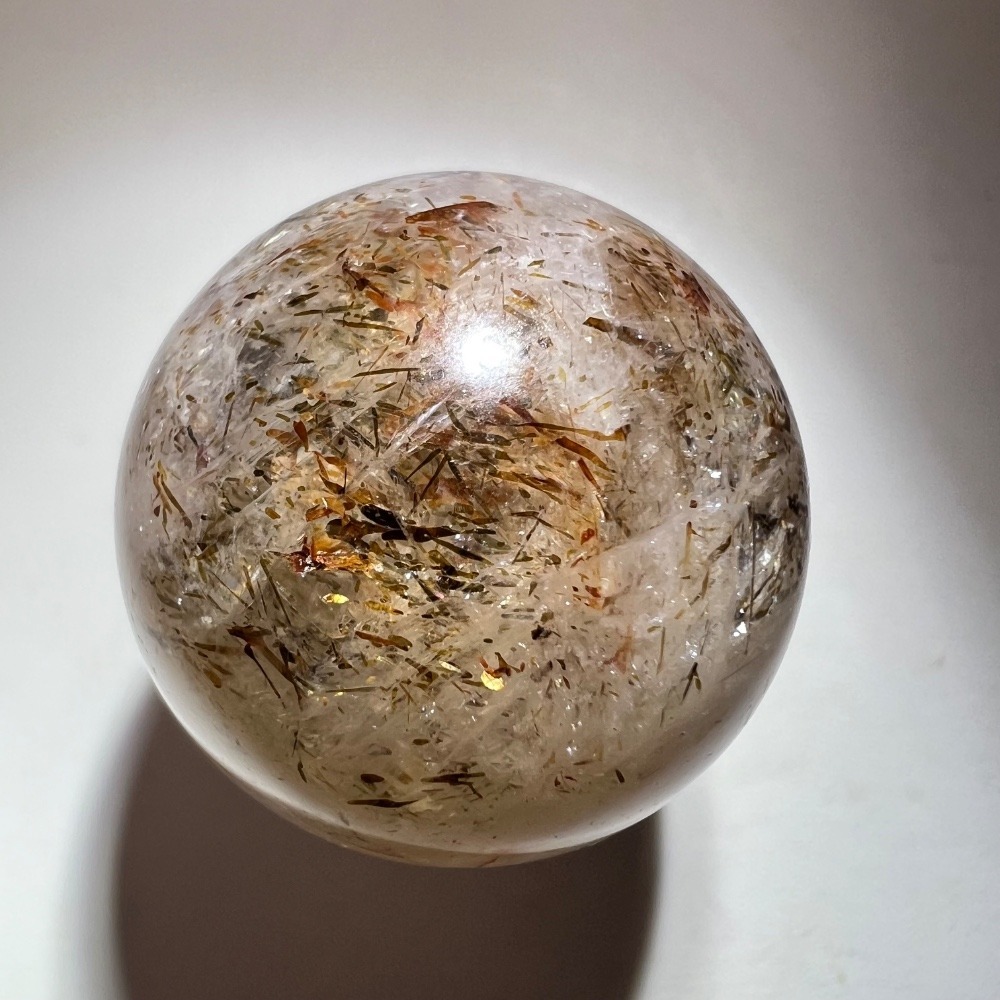 Golden Rutilated‎ Quartz Marble Sphere - Picture 3 of 13